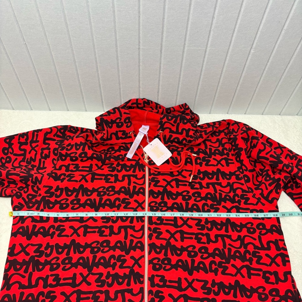 Savage X Fenty By RIHANNA HOODED ONESIE
Red Black Graphic Jumpsuit  Size 22-24 - Picture 11 of 13
